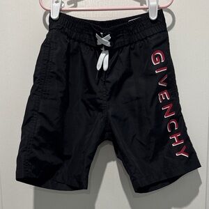 Givenchy Black Kids Swim Shorts with White and Red Logo